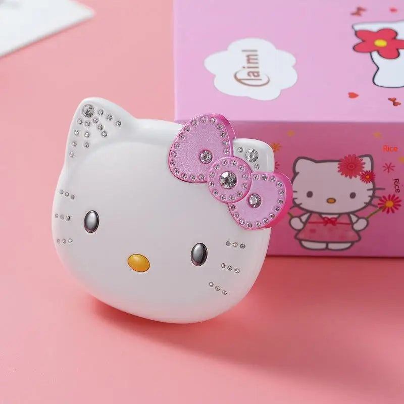 New Kawaii Sanrio Hello Kitty Flip Phone Cartoon Cute Children White Pink Mini Phone Children Birthday Gifts Fashion Model Toys