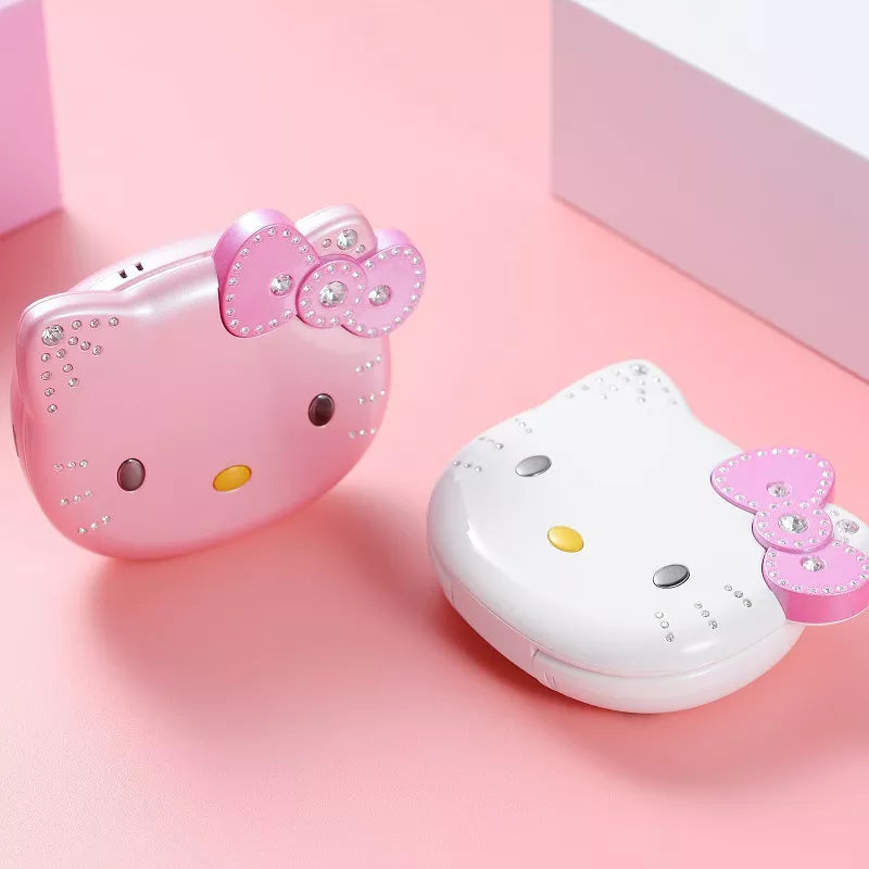 New Kawaii Sanrio Hello Kitty Flip Phone Cartoon Cute Children White Pink Mini Phone Children Birthday Gifts Fashion Model Toys