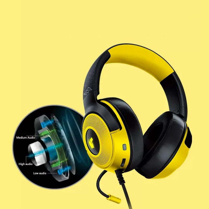 Razer Pokemon Pikachu Limited Edition Kraken V3 PC Wired USB Gaming Headset Chroma RGB Lighting