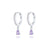 Aide 925 Sterling Silver Hoop Earrings Purple CZ Earing For Women Huggie Earrings Pendiente Ohrringe Luxury Jewelry for Gifts CZ