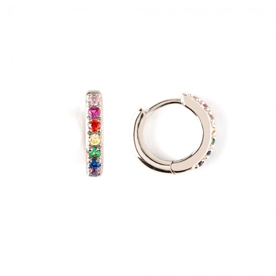 ANDYWEN 925 Sterling Mini Huggies Crystal CZ Hoops Colorful Loops Clips Earring Piercing For Women 2019 Round Circle Jewellry