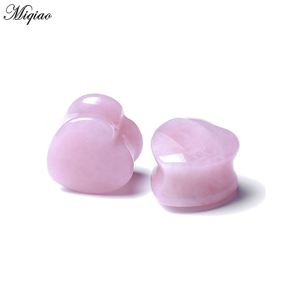 Miqiao 1pc Hot ear expansion love heart-shaped stone pinna earrings earrings piercing jewelry  Plug Tunnel Jewelry