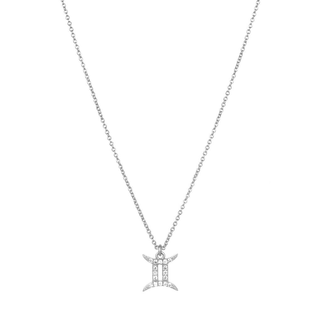 ANDYWEN 925 Sterling Silver Gold 12 Charm Zodiac Pendant Necklace Long Chain Slim Monogram Men Personal Birthday Fine Jewelry