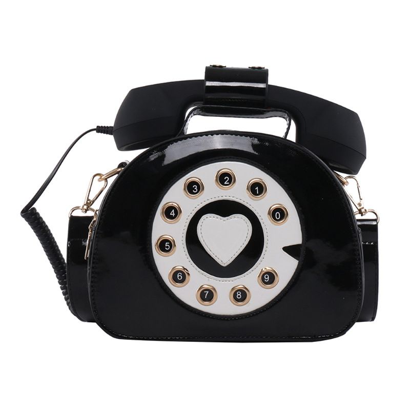 Stylish Women Telephone Shaped Crossbody PU Leather Shoulder Bag Female Casual Handbag Shopping Street School Satchel Tote Purse