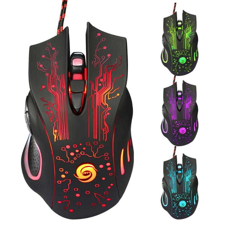 5500DPI 7 Buttons 7 Colors LED Backlight Optical USB Wired Mouse Gamer Mice Laptop PC Computer Mouse Gaming Mouse for Pro Gamer