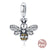 WOSTU 925 Sterling Silver Animal Cat Charm Pendant Heart Family Ladybug Bee Beads Fit Original Bracelet DIY Jewelry For Women