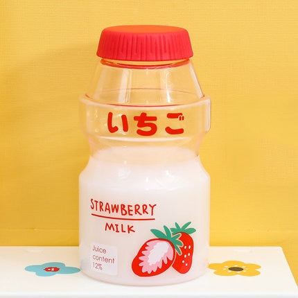 Ins 480ml Cute Fruit Water Bottle BPA Free Fashion Strawberry Milk Water Bottles Portable Heat Resistant Plastic Drinking Cups