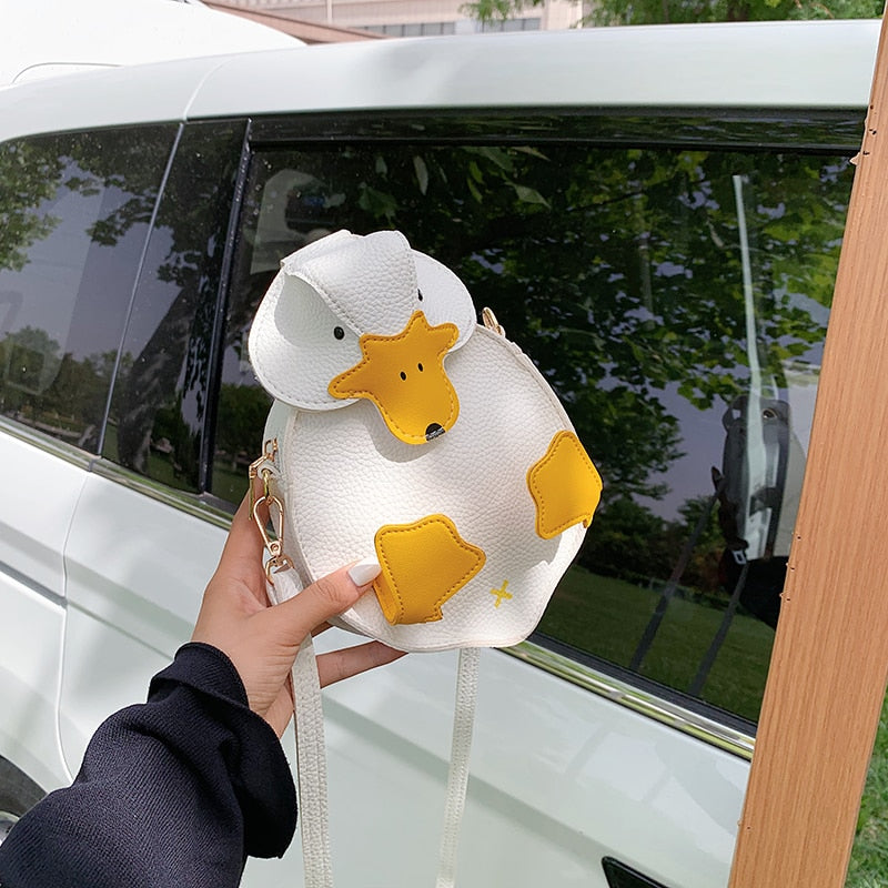 White &amp; Yellow Cute Duck Style Crossbody Bag for Women Fashion Shoulder Bag Purses and Handbag Girl&#39;s Clutch Bag Pu Leather 2021