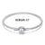 BISAER 925 Sterling Silver Snake Bracelet Blue Devil&#39;s Eye Charm Snowflake Heart Chain Clasp Bangles For Women Jewelry 17-21CM