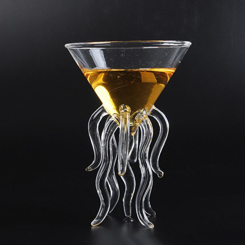 2022 New Octopus Cocktail Glass Transparent Jellyfish Glass Cup Juice Glass