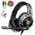 Gaming Headset for Xbox One, PS4 Over Ear Headphones RGB Earphone with Noise Cancellation Microphone  Volume Controller Tablet