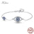 Kaletine Luck Hamsa Evil Eye Bracelets For Women 925 Sterling Silver Bracelet Blue CZ Men Turkey Jewelry Gift For Girl KLTB057