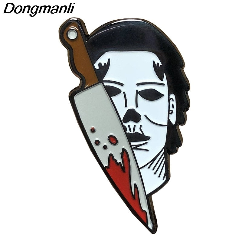 LT121 Halloween Horror Movie Enamel Pins Brooches Woman Men Backpack Bags Badge Lapel Jewelry Kids Friends Birthday Gifts