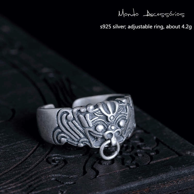 Dark Dream Night Workshop 925 Sterling Silver Chameleon Ring Lizard Opening Ring Vintage Cat Ring