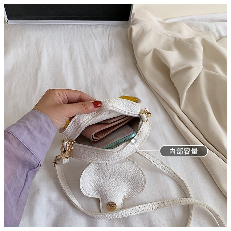 White &amp; Yellow Cute Duck Style Crossbody Bag for Women Fashion Shoulder Bag Purses and Handbag Girl&#39;s Clutch Bag Pu Leather 2021