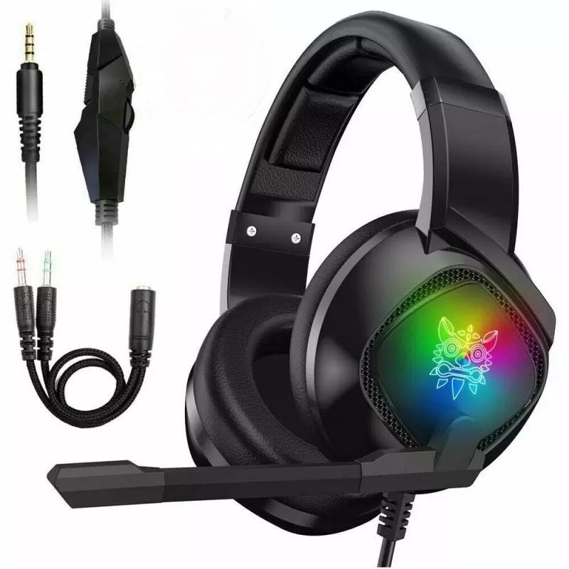 Gaming Headset for Xbox One, PS4 Over Ear Headphones RGB Earphone with Noise Cancellation Microphone  Volume Controller Tablet