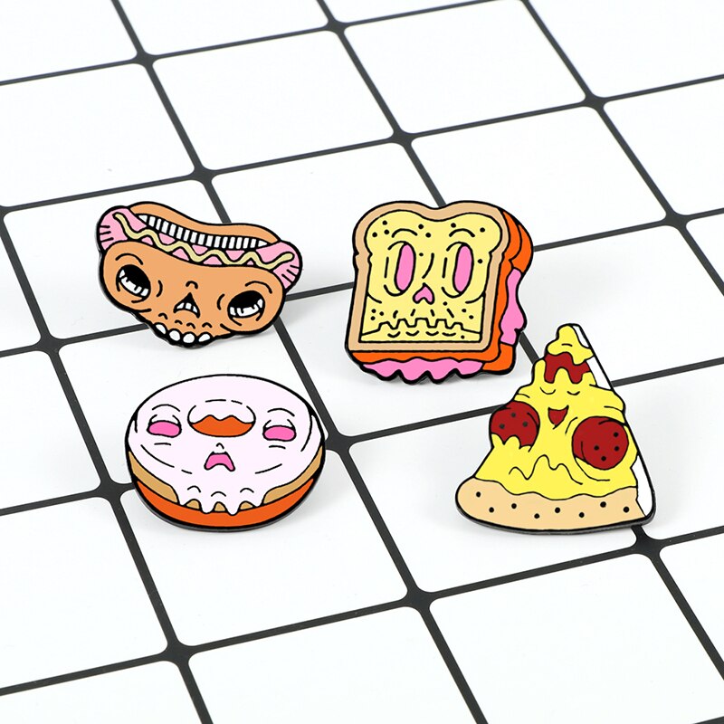 2-7pcs/set Funny Enamel Brooch Cartoon Cat Pink Game Console Car Earth Pins Cute Pills Band-Aid Letter Sign Lapel Badges Jewelry