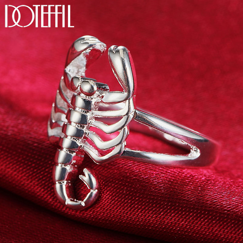 DOTEFFIL 925 Sterling Silver Scorpion Ring For Women Fashion Wedding Engagement Party Gift Charm Jewelry