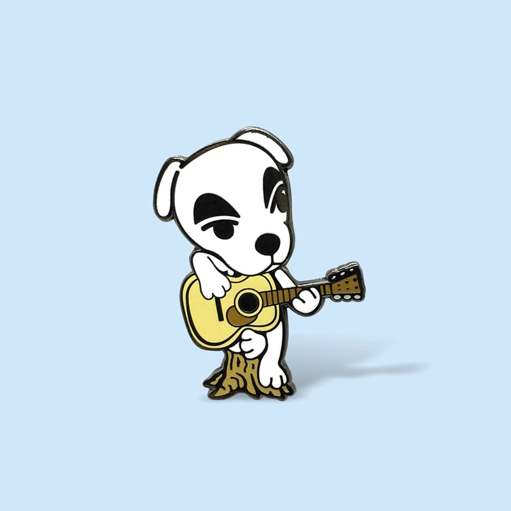 K.K. Slider Hard Enamel Pin Cute Cartoons Guitar Dog Brooch Medal Jewelry Fashion Lapel Backpack Pins Animal Crossings Fan Gift