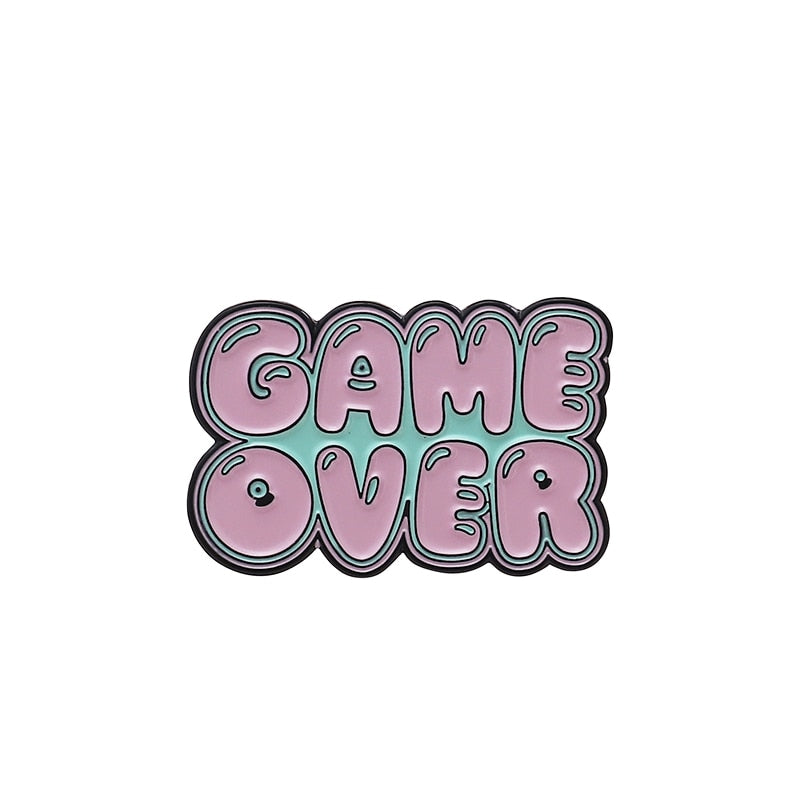 Pixel Game Enamel Pins Retro Game Badges Game Over Gamepad Heart Brooches Backpack Pin Brooch for Women Men Jewelry