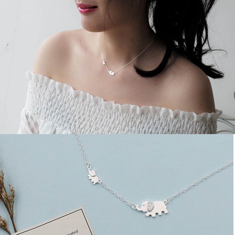 XIYANIKE Silver Color  Cute Elephant Design Fashion Charming Chain For Women Necklace Choker necklaces &amp;amp; pendants VNS8366