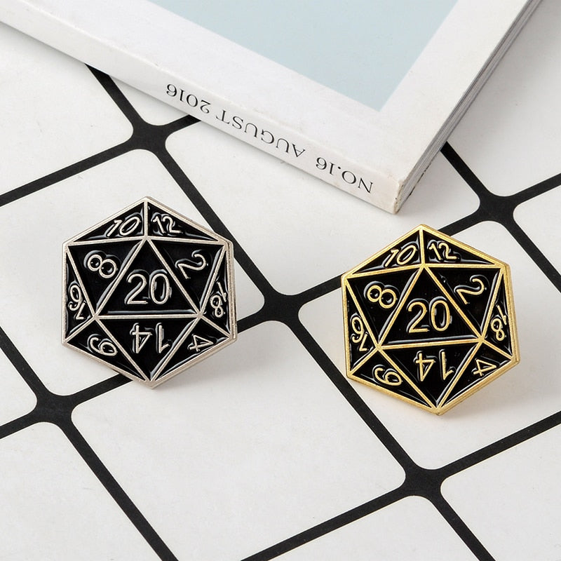 Punk style enamel Pins Night sky Heart Black skeleton cat Brooches for women Dragon &amp; Dungeon Dice hand lapel Pin Badges Jewelry