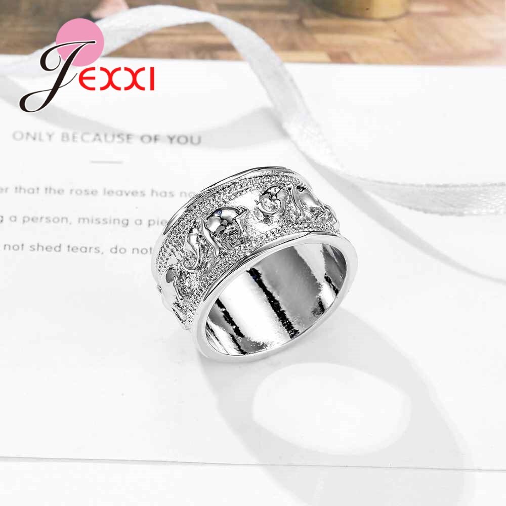 New Punk Trendy 925 Silver Ring For Lover Vintage Engagement Elephant Shape Steel Ring for Men &amp;amp; Women lord Wedding