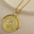 925 Silver European American New Style Gold Round Coins Pendant Choker Necklace India Jewelry