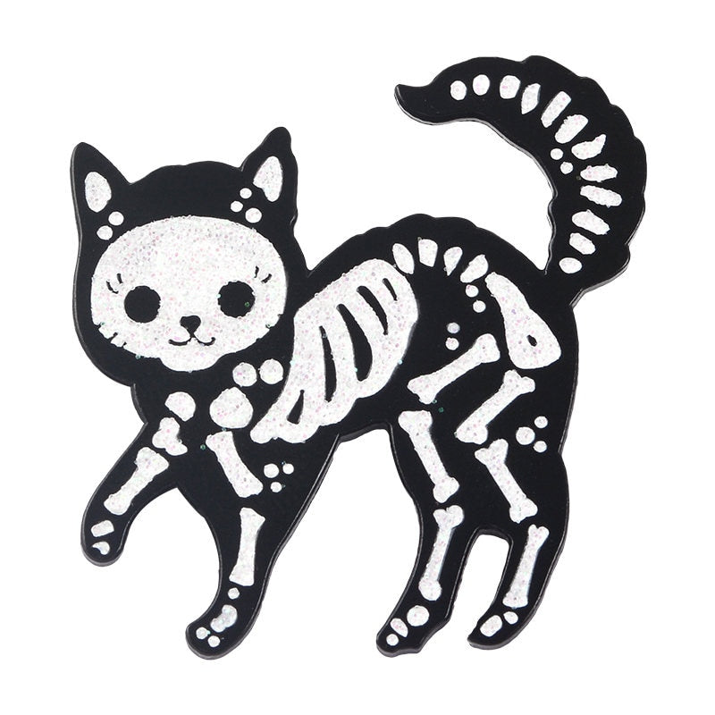 Punk style enamel Pins Night sky Heart Black skeleton cat Brooches for women Dragon &amp; Dungeon Dice hand lapel Pin Badges Jewelry