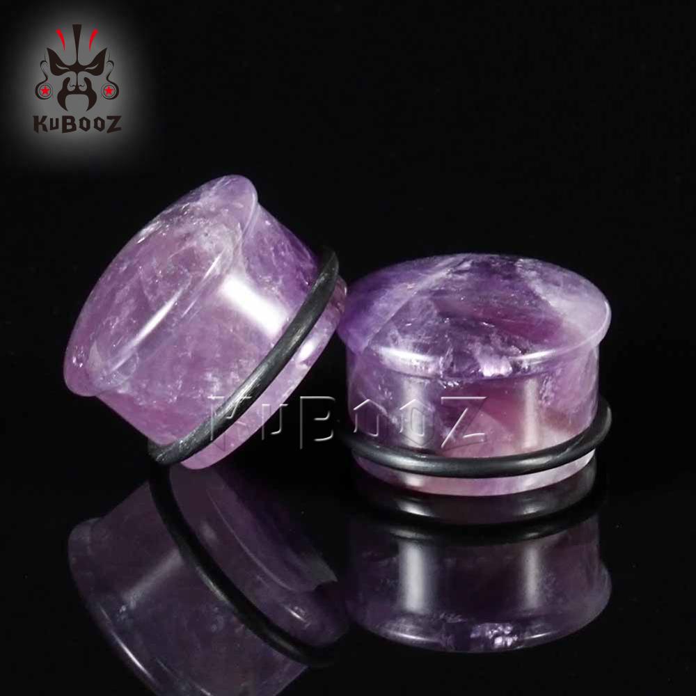 KUBOOZ Ear Gauges Plugs Tunnels Stone Stretcher Flesh Earrings Piercing Body Jewelry Expander Fashion Gift Women Accessories