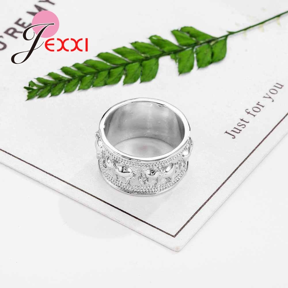 New Punk Trendy 925 Silver Ring For Lover Vintage Engagement Elephant Shape Steel Ring for Men &amp;amp; Women lord Wedding