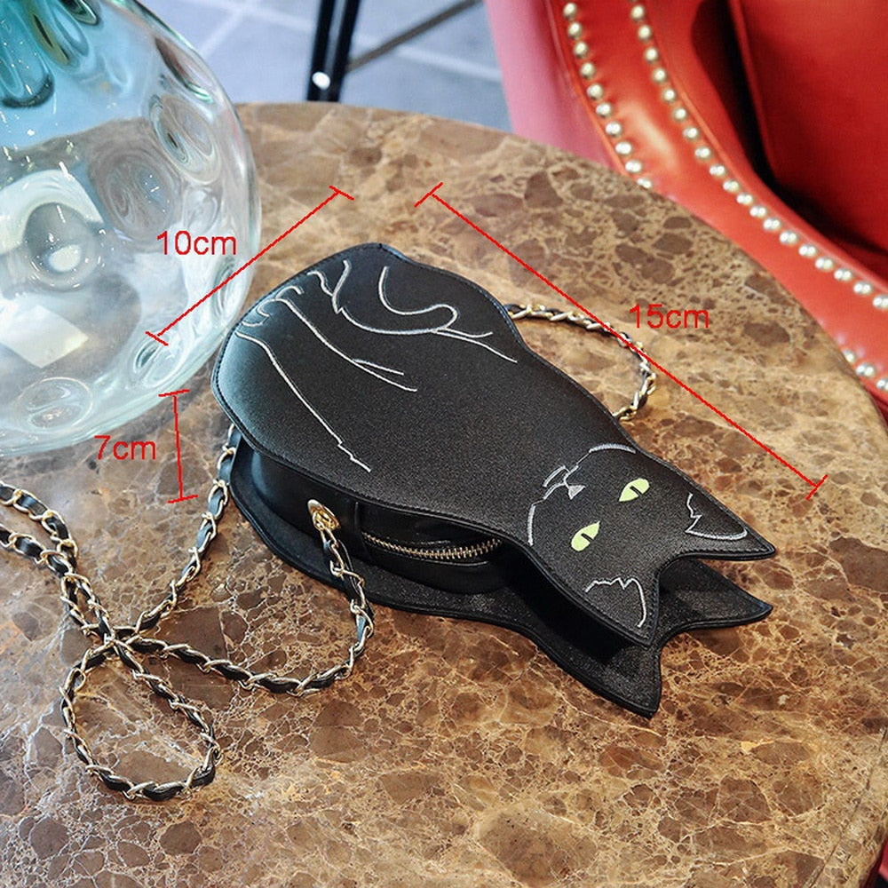 DIINOVIVO Fashion Funny Cat Women&amp;#39;s Handbag Unique Animal Female Shoulder Bag Multipurpose Chain Crossbody Purses Bag WHDV0276