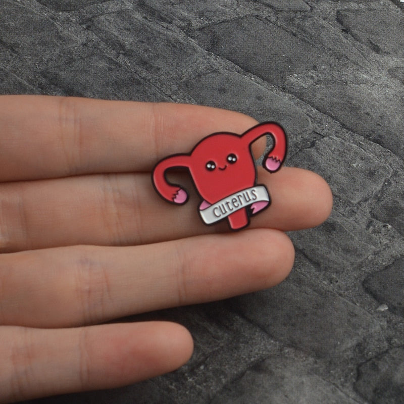 Uterus Cuterus pin Enamel pins Brooches Badges Lapel pin Accessories Girl power Women Rights Feminist Gifts for friend