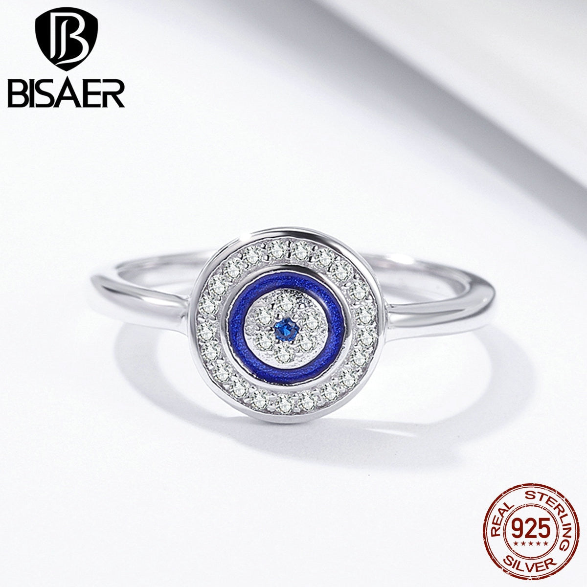 BISAER Jewelry Set 925 Sterling Silver Guardian Evil Eyes Women Lucky Blue Eye Jewelry Sets Sterling Silver Jewelry Wedding Gift