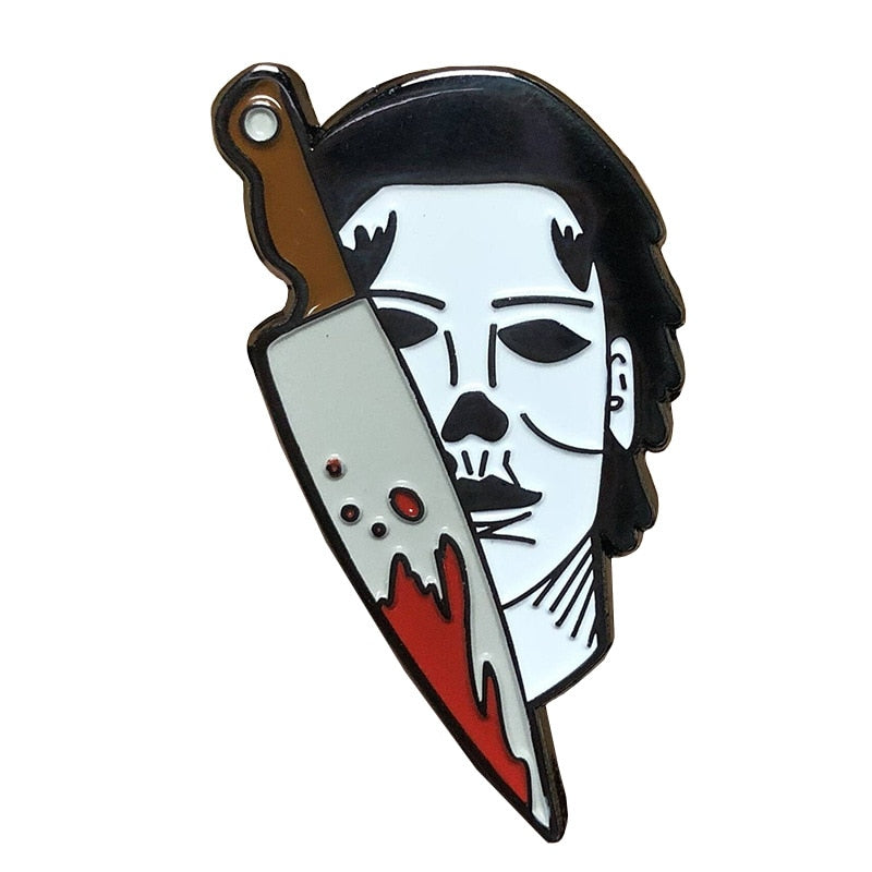 LT121 Halloween Horror Movie Enamel Pins Brooches Woman Men Backpack Bags Badge Lapel Jewelry Kids Friends Birthday Gifts