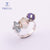 handmade 5.3ct  gemstone Rough  Ring  3 stone natural opal brazil aquamarine natural tanzanite jewelry 925 sterling silver