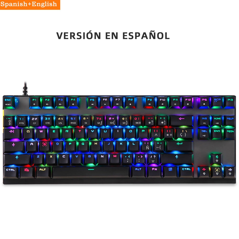 Motospeed Mechanical Gaming Keyboard 87 Key Wired Red Switch RGB Backlight Anti-Ghosting For PC Computer Russian Laptop Keybords