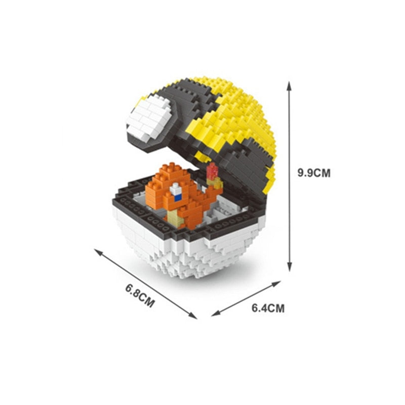 20 styles Pokemon ball blocks small particles mini building assembled Pikachu toy educational toys