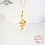 Simple 925 Sterling Silver Versatile Temperament Animal Snake-shaped Clavicle Necklace Women Gold Silver Pendant Necklace Gift