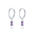 Aide 925 Sterling Silver Hoop Earrings Purple CZ Earing For Women Huggie Earrings Pendiente Ohrringe Luxury Jewelry for Gifts CZ