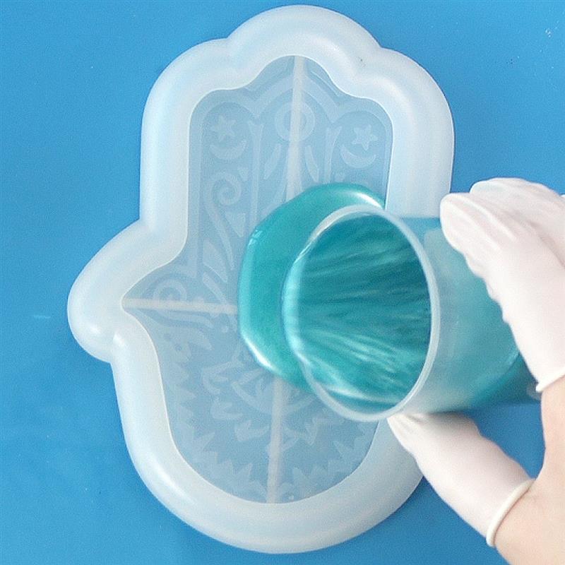 Palm Dish Plate Storage Tray Silicone Mold for DIY Resin Hand Of Fatima God&amp;#39;S Eye Crystal Epoxy Crafts Handmade Jewelry Tools