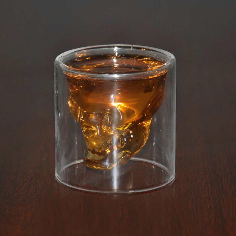 4 Sizes Skull Cup Shot Cocktail Glass Transparent Coffee Cup Crystal Skull Head Glass Cup for Whiskey Wine Vodka Bar Club Beer