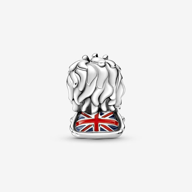 2021 Autumn New S925 Sterling Silver Beads Wavy Union Jack Lion Charms fit Original Pandora Bracelets Women DIY Jewelry Gift