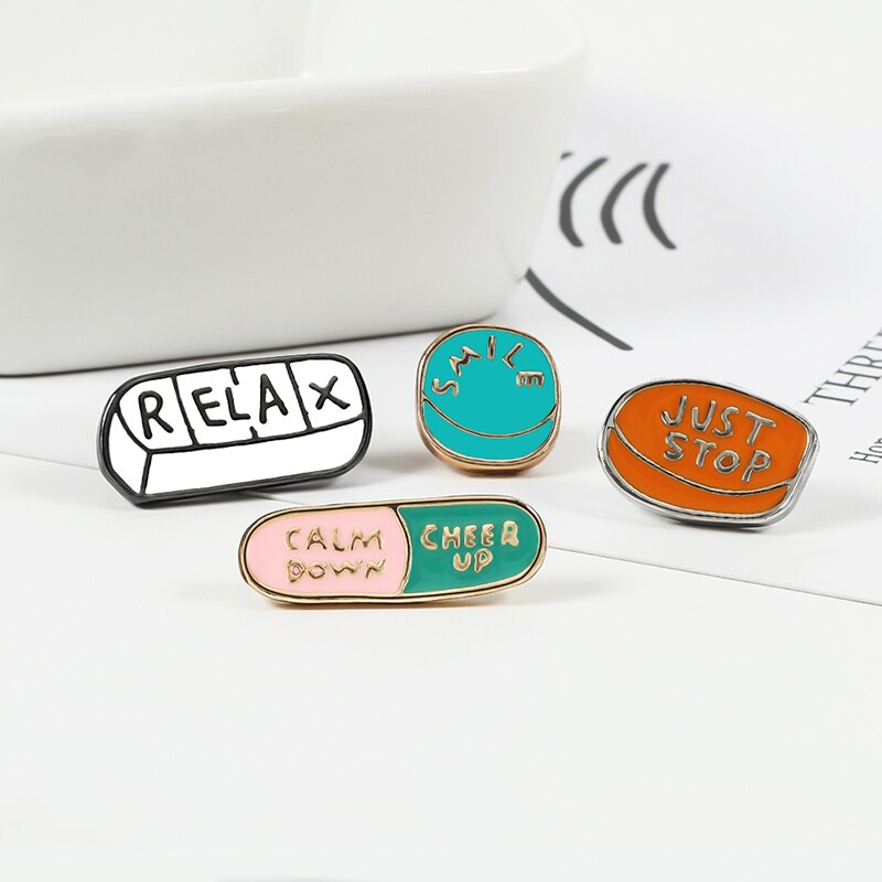 2-7pcs/set Funny Enamel Brooch Cartoon Cat Pink Game Console Car Earth Pins Cute Pills Band-Aid Letter Sign Lapel Badges Jewelry