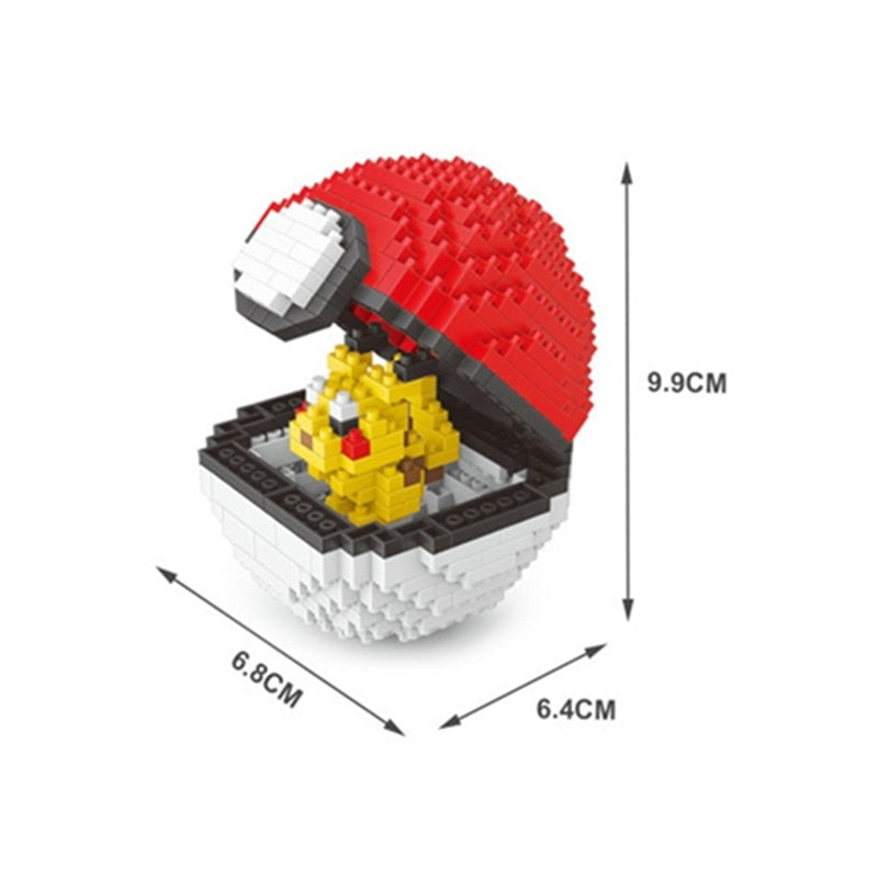 20 styles Pokemon ball blocks small particles mini building assembled Pikachu toy educational toys