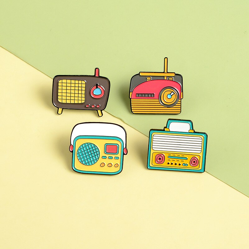 Vintage Typewriter Recorder Enamel Pins Cassette Tape Badge Brooch Denim Shirt Backpack Organ Eye Jewelry Gift For Friends