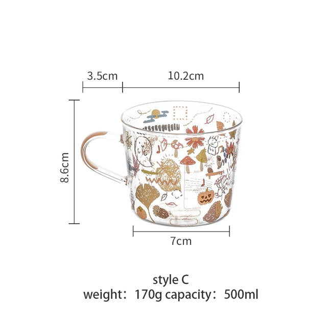 Creative Cartoon Flower Coffee Mug Home Office Glass Water  Cup Handgrip Milk Breakfast Drinkware Cup DROPSHIPPING