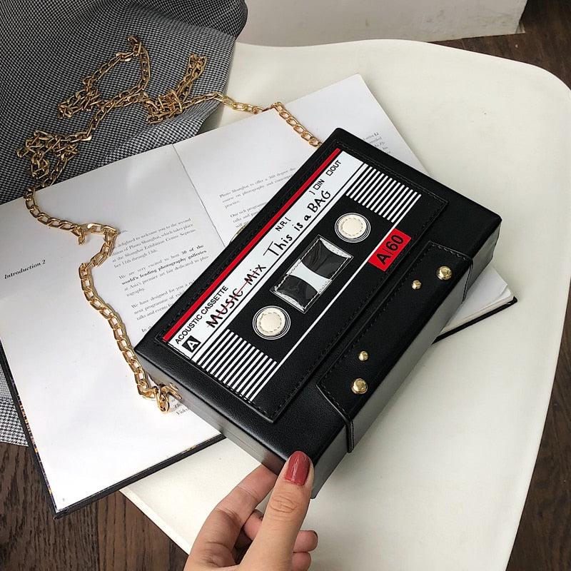 Tape Design Box Style Ladies Casual Clutch Bag Chain Purse Women Handbag Crossbody Mini Bag Shoulder Bag Leather Designer Bag