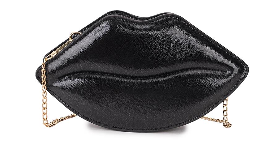 Sexy Lips Style Ladies Day Clutch Bag Chain Purse Shoulder Bag Handbag Women&amp;#39;s Crossbody Bag Fashion Pu Leather 2021 Red Pouch