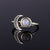 Nasiya Sweet Romantic Moon Adjustable Rings With Natural Moonstone For Women Silver Jewelry Mother's Day Gift